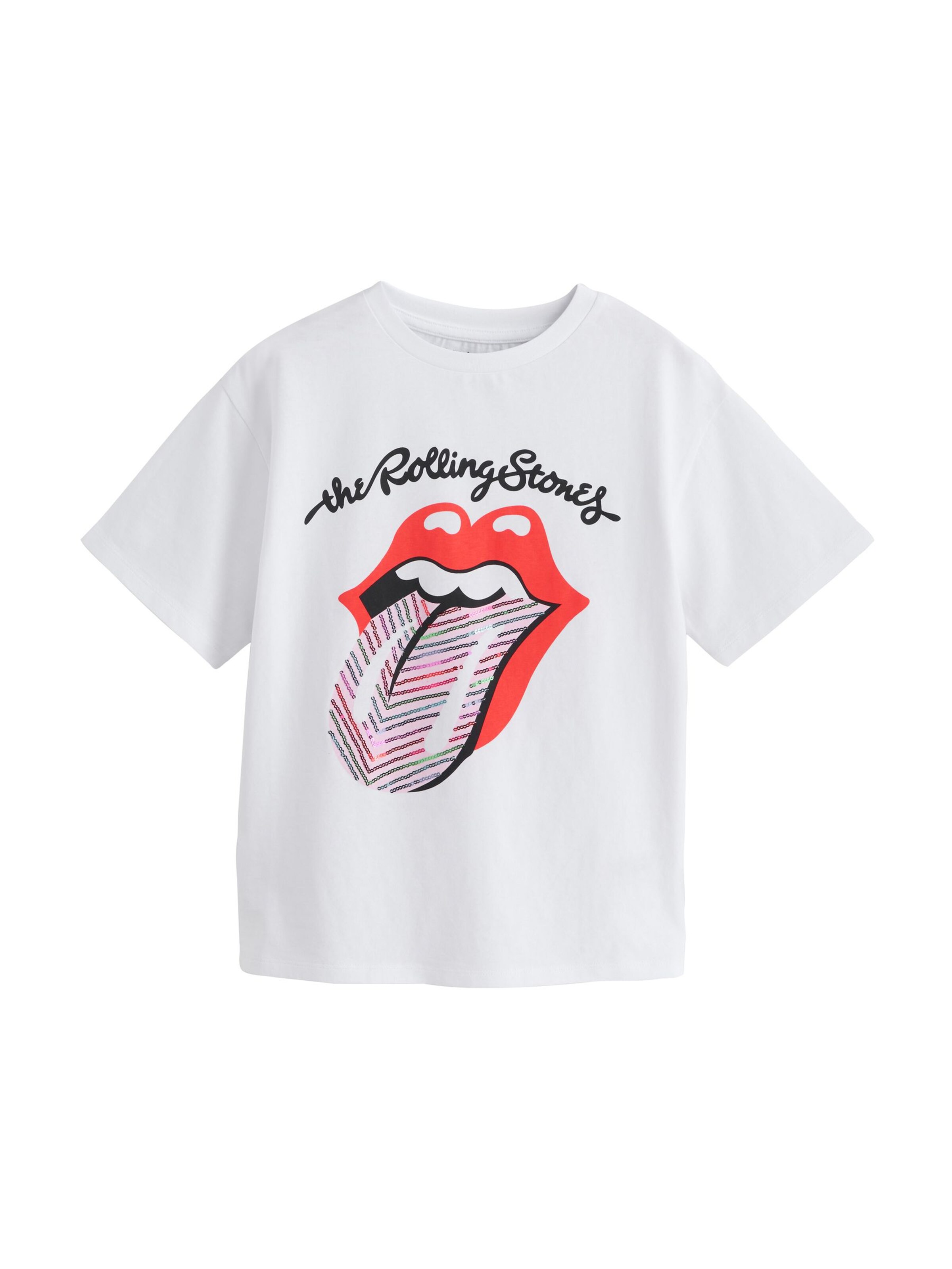 T-Shirt 'The Rolling Stones' Next en blanc : devant