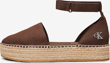 Espadrilles Calvin Klein Jeans en marron : devant