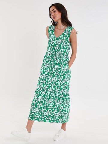 Threadbare Summer dress 'Byers Tiered' in Green