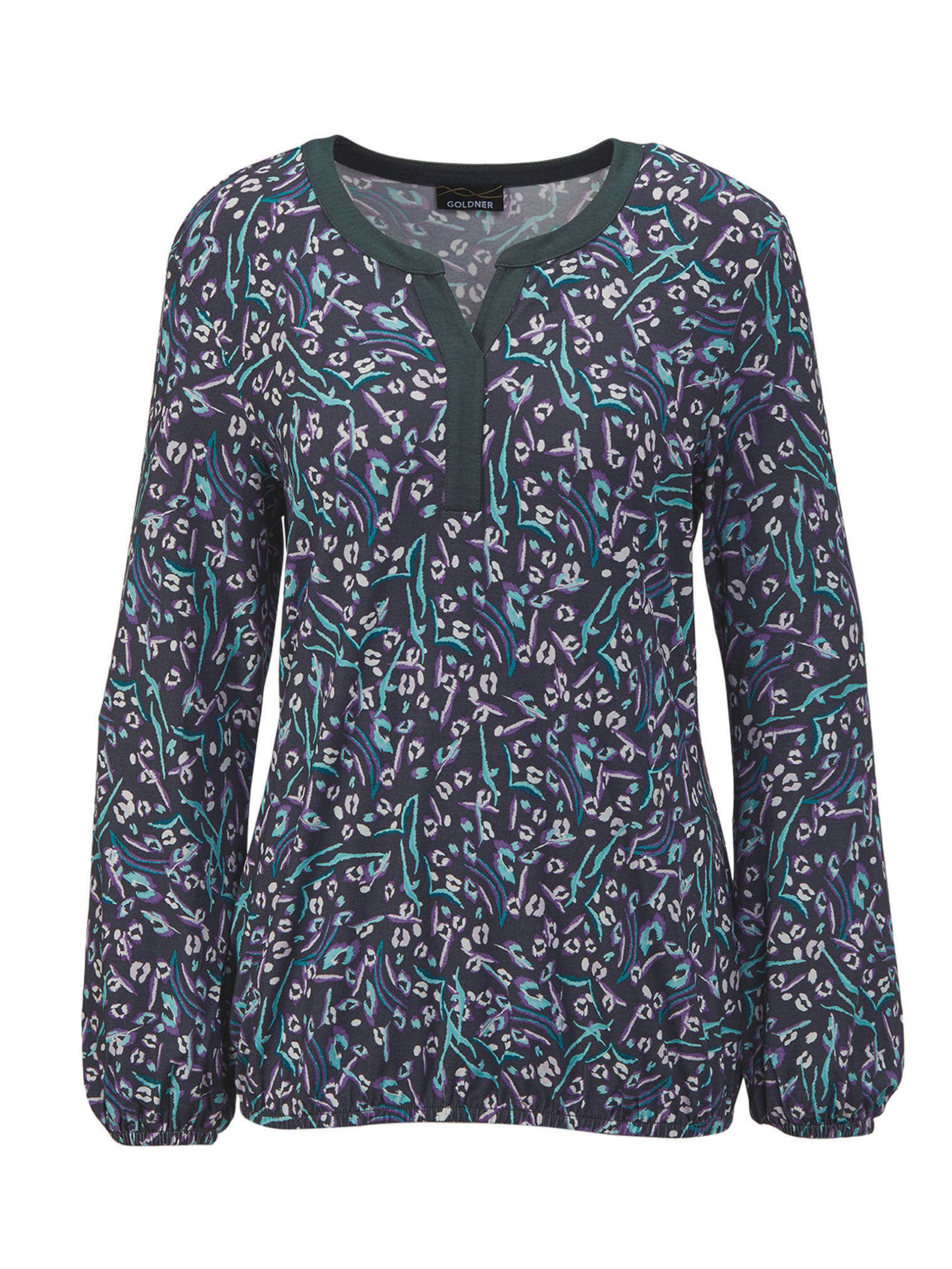 Goldner Shirt in Blau: Vorderseite