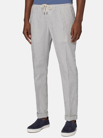 Boggi Milano Regular Pleat-Front Pants in Blue: front