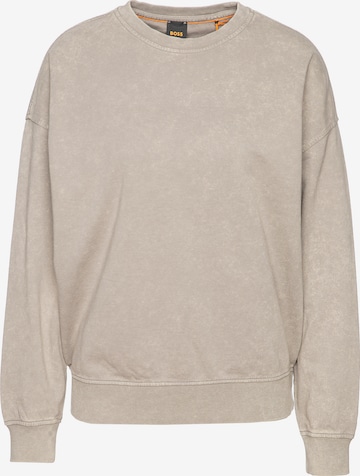 BOSS Sweatshirt 'Elaslogan ' in Beige: predná strana