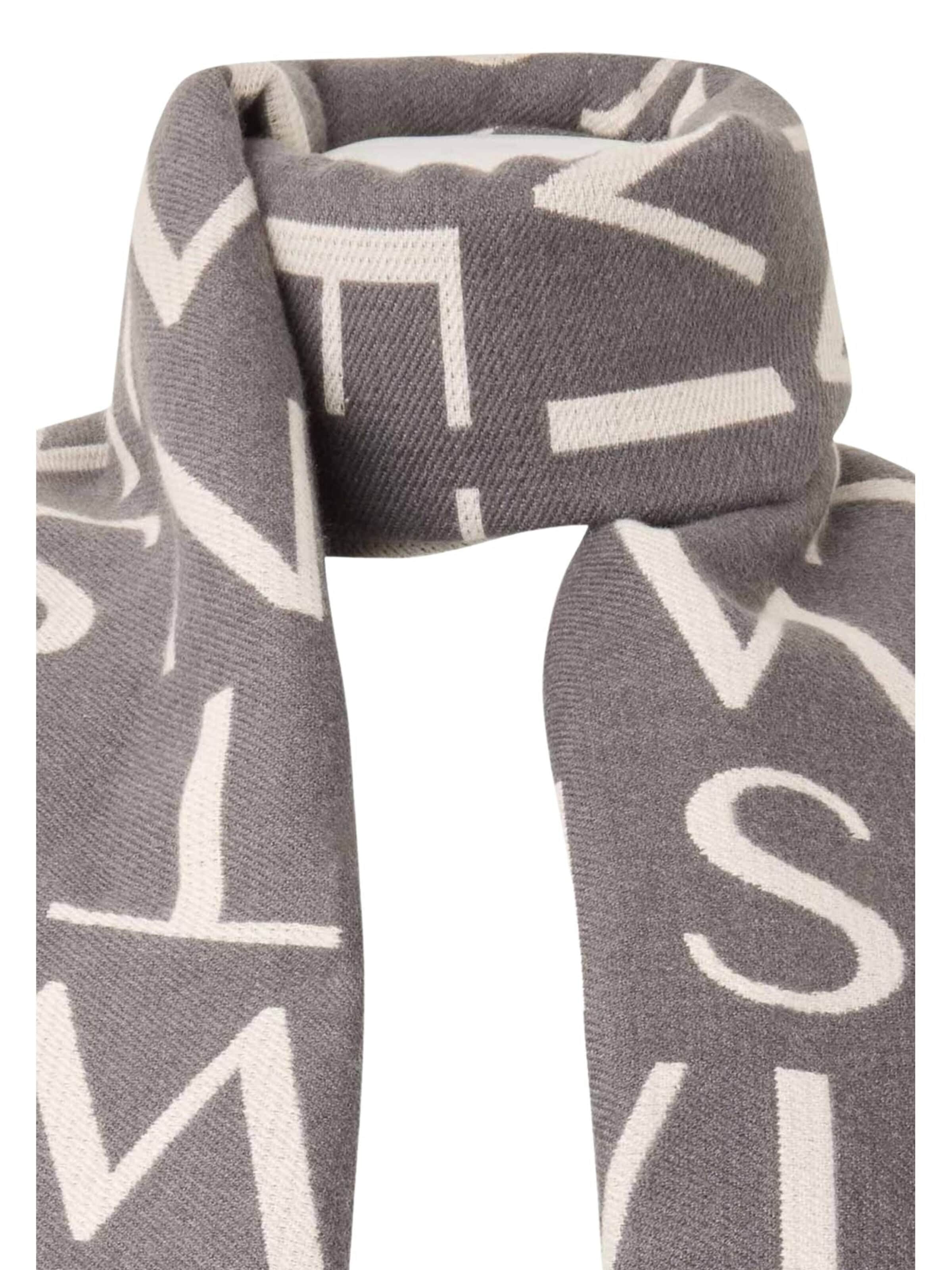 Foulard 'Logo scarf with fringe' di Twinset in grigio