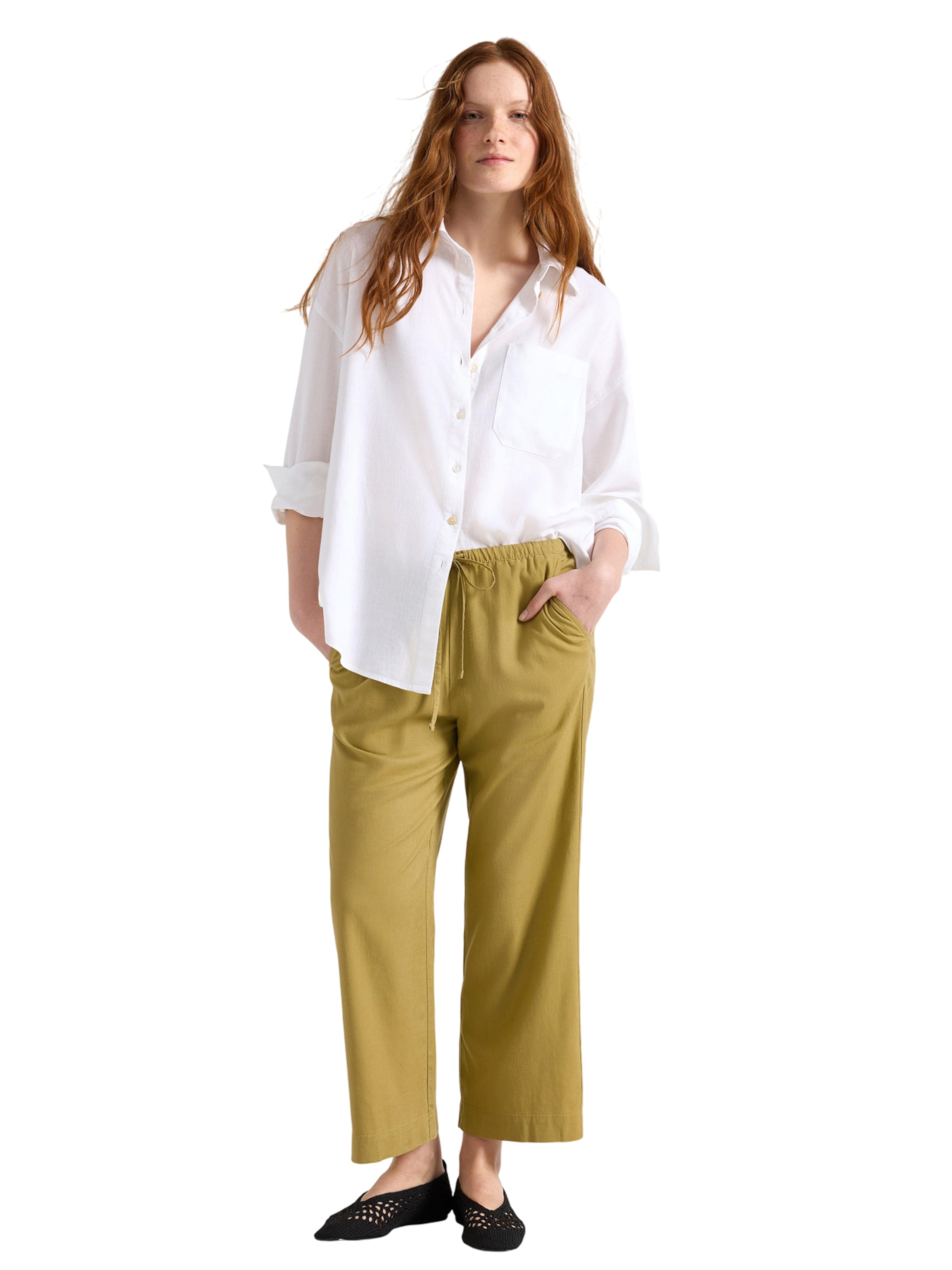 Lindex Loosefit Nadrág 'Bella' - zöld