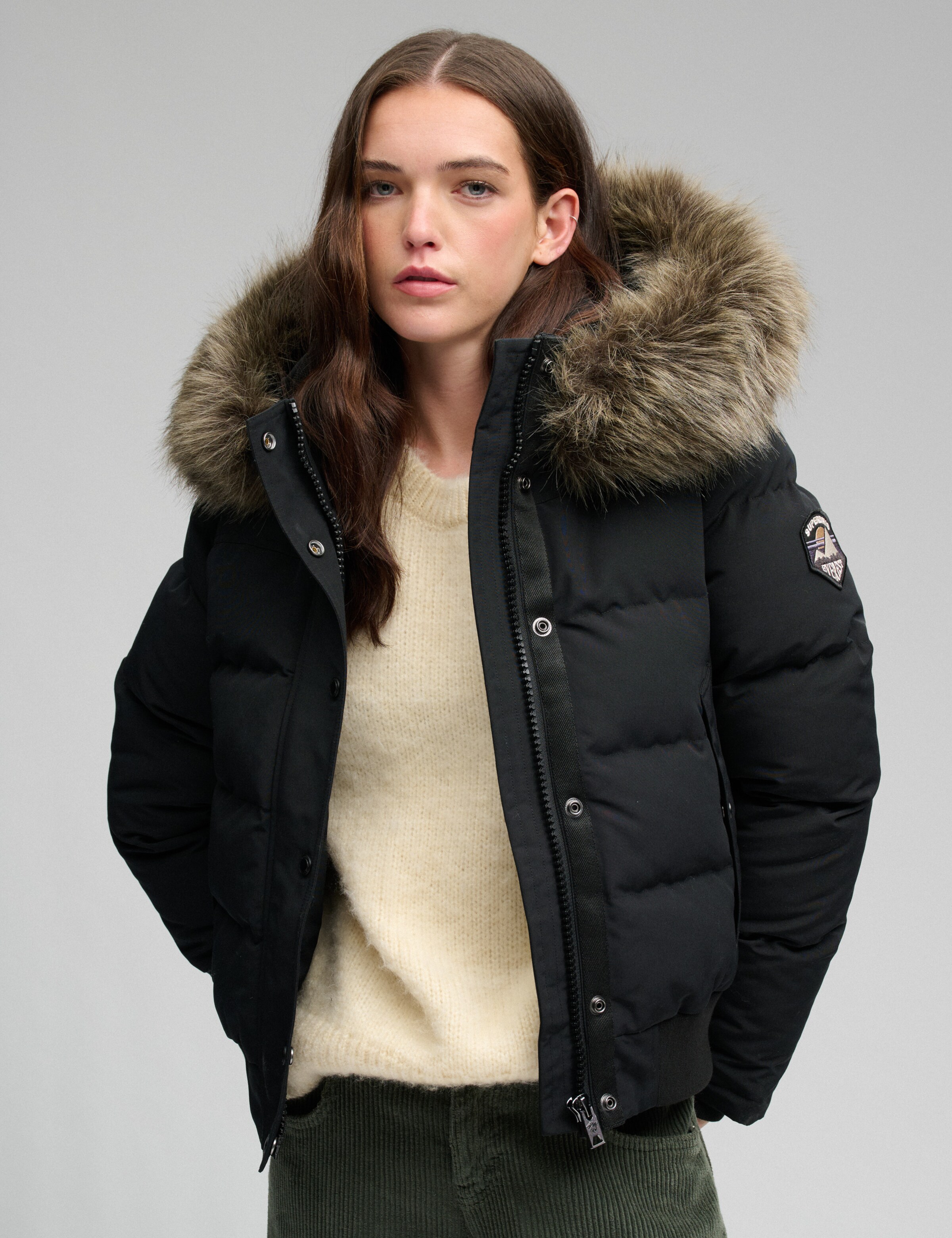 Superdry & Co Winter Jacket 'Everest' in Black: front