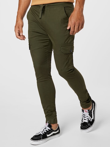 Coupe slim Pantalon cargo Denim Project en vert : devant