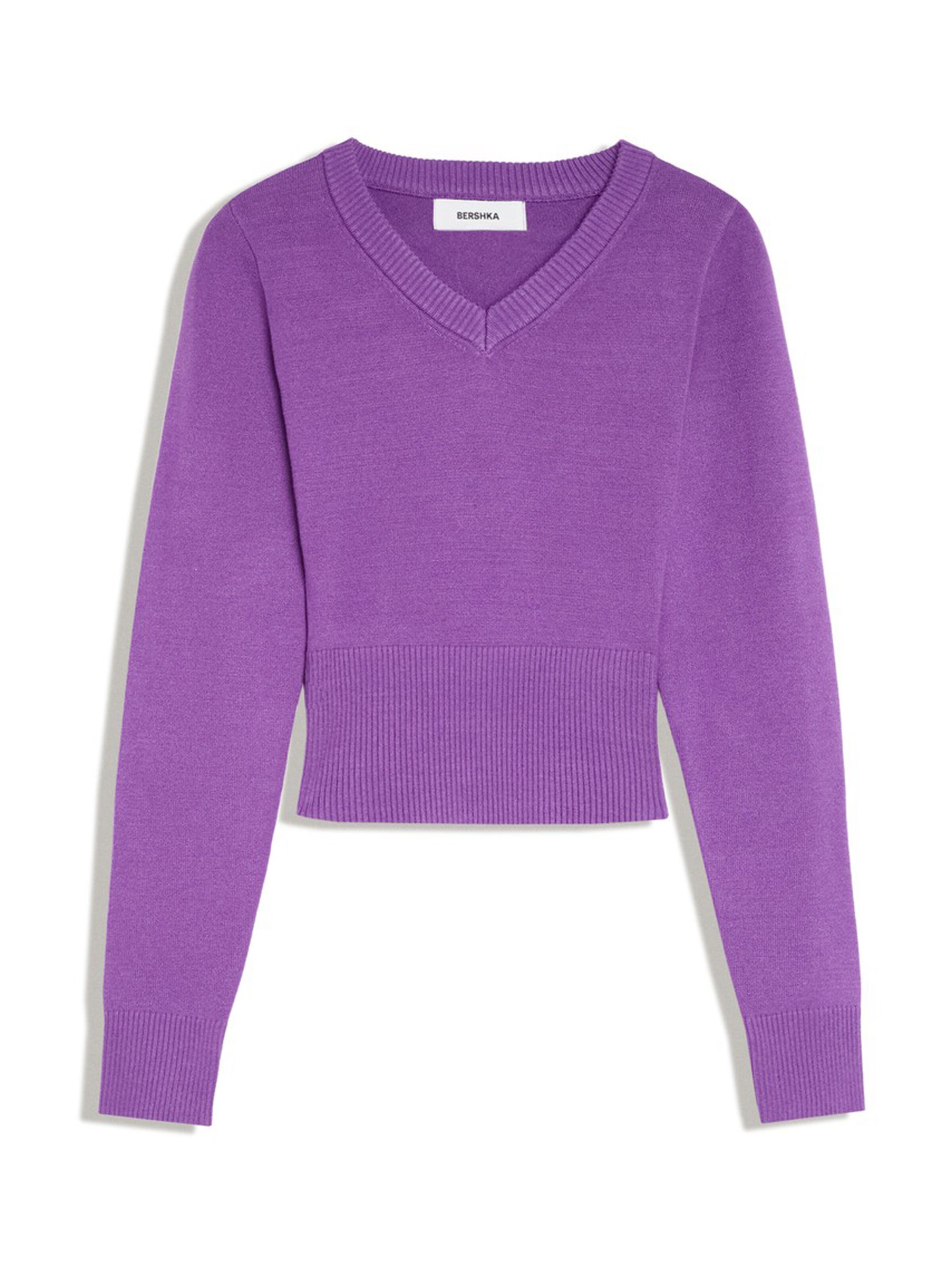 Bershka Sweater in Purple: front