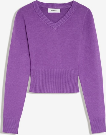 Bershka Sweter w kolorze fioletowy: przód