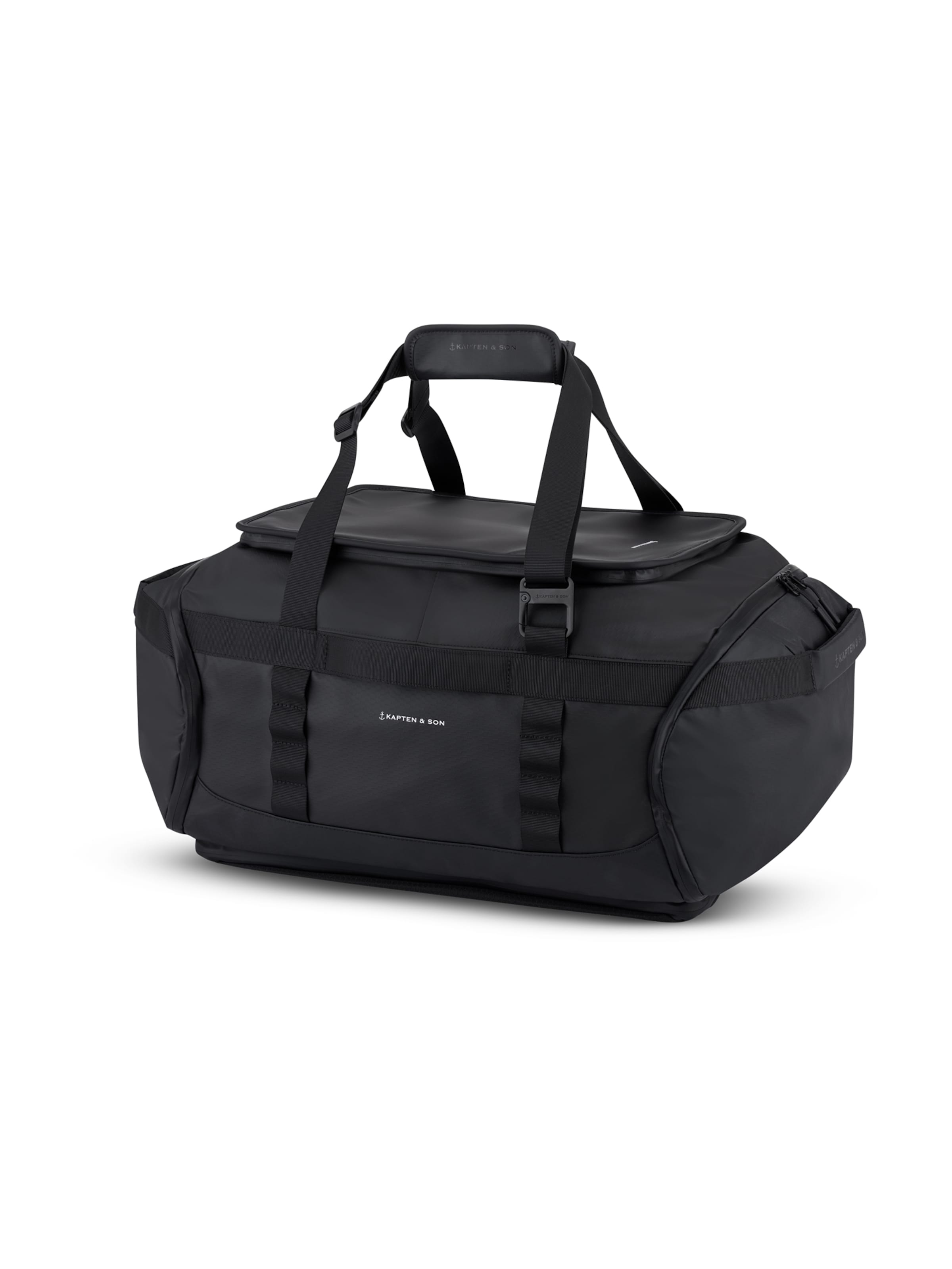 Kapten & Son Matkakassi 'Lisbon Duffle Backpack Medium' värissä musta
