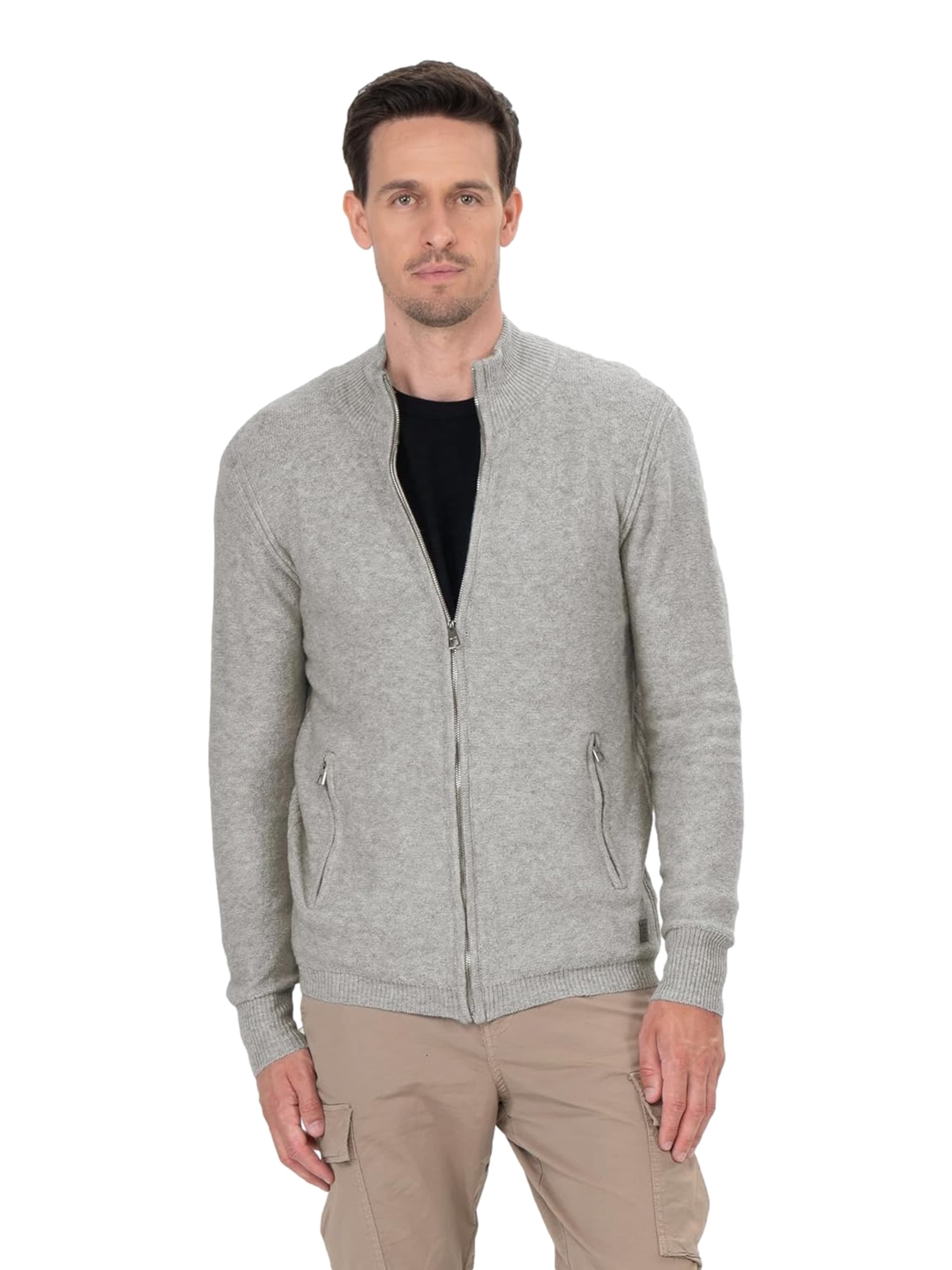 Key Largo Gebreid vest 'Elevator' in Grijs: voorkant