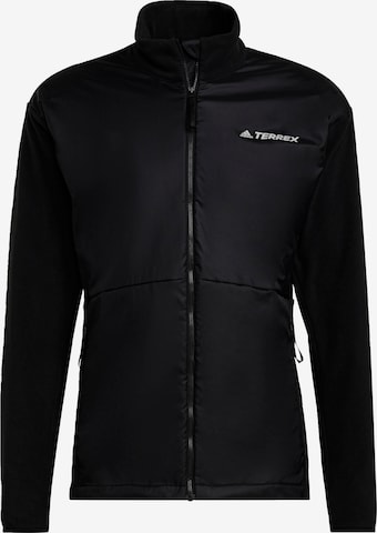 ADIDAS TERREX Athletic Fleece Jacket in Black: front