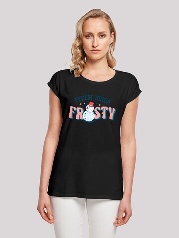 T-shirt 'Feelin Kinda Frosty Snowman' F4NT4STIC en noir : devant