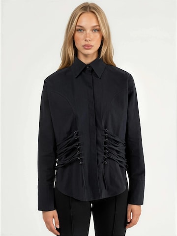 Qu Style - Blusa 'Hemden' em preto