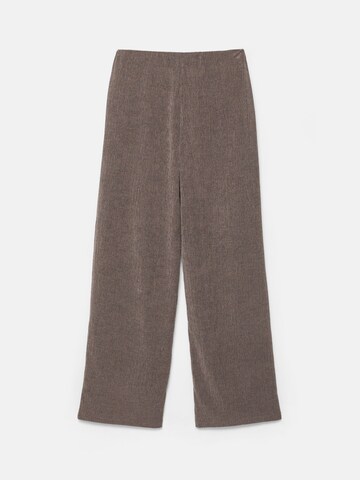 Pull&Bear Wide Leg Hose in Braun