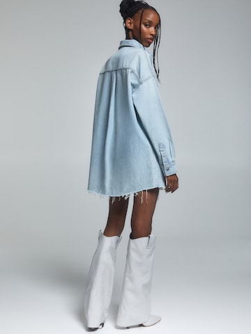 Pull&Bear Shirt dress in Blue