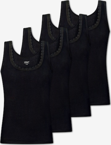 Maillot de corps ' Cotton Lace ' uncover by SCHIESSER en noir : devant