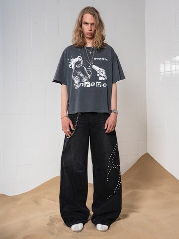 ENRAGE Wide leg Jeans 'BOWSTONS' in Black