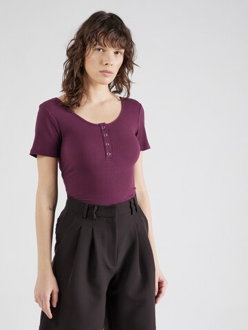 PIECES - Camisa 'KITTE' em roxo: frente