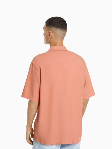 Bershka Comfort fit Button Up Shirt in Orange