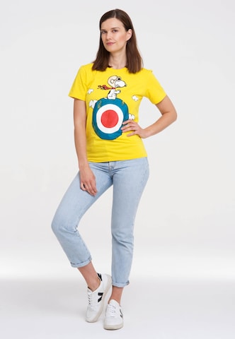 LOGOSHIRT Shirt 'Peanuts - Snoopy' in Geel