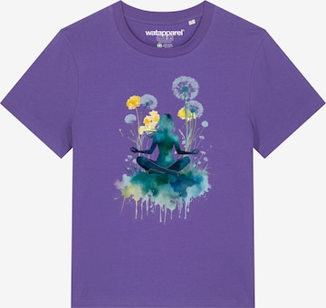 Maglietta 'Yoga & Meditation' di Watapparel in lilla: frontale