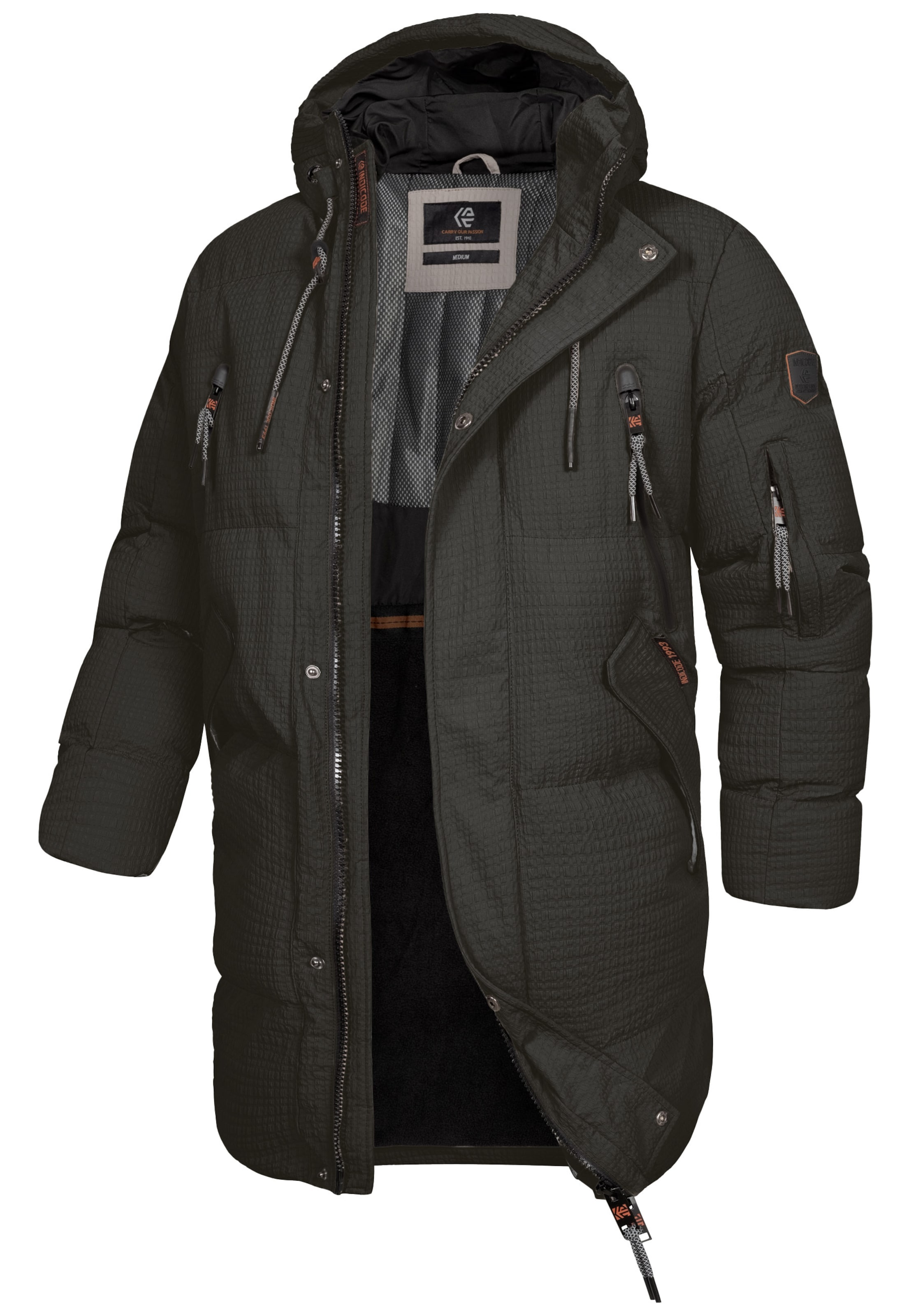 INDICODE JEANS Winterjas 'INLondoy' in Grijs: voorkant