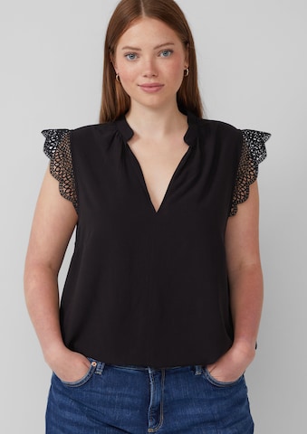 QS Blouse in Zwart: voorkant