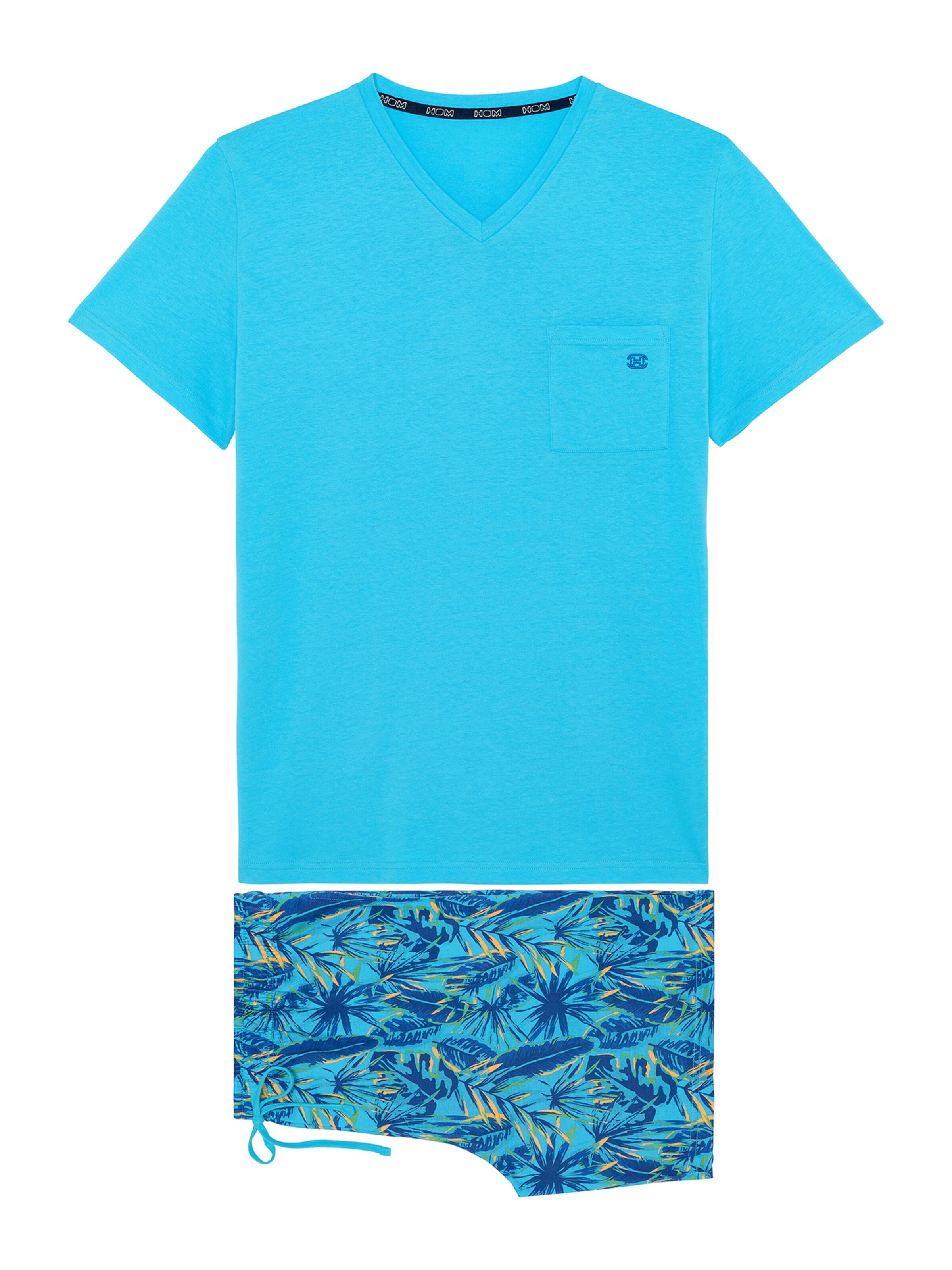 HOM Pyjama kort ' Valley ' in Blauw: voorkant