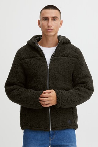 !Solid Fleece Jacket in Black: front