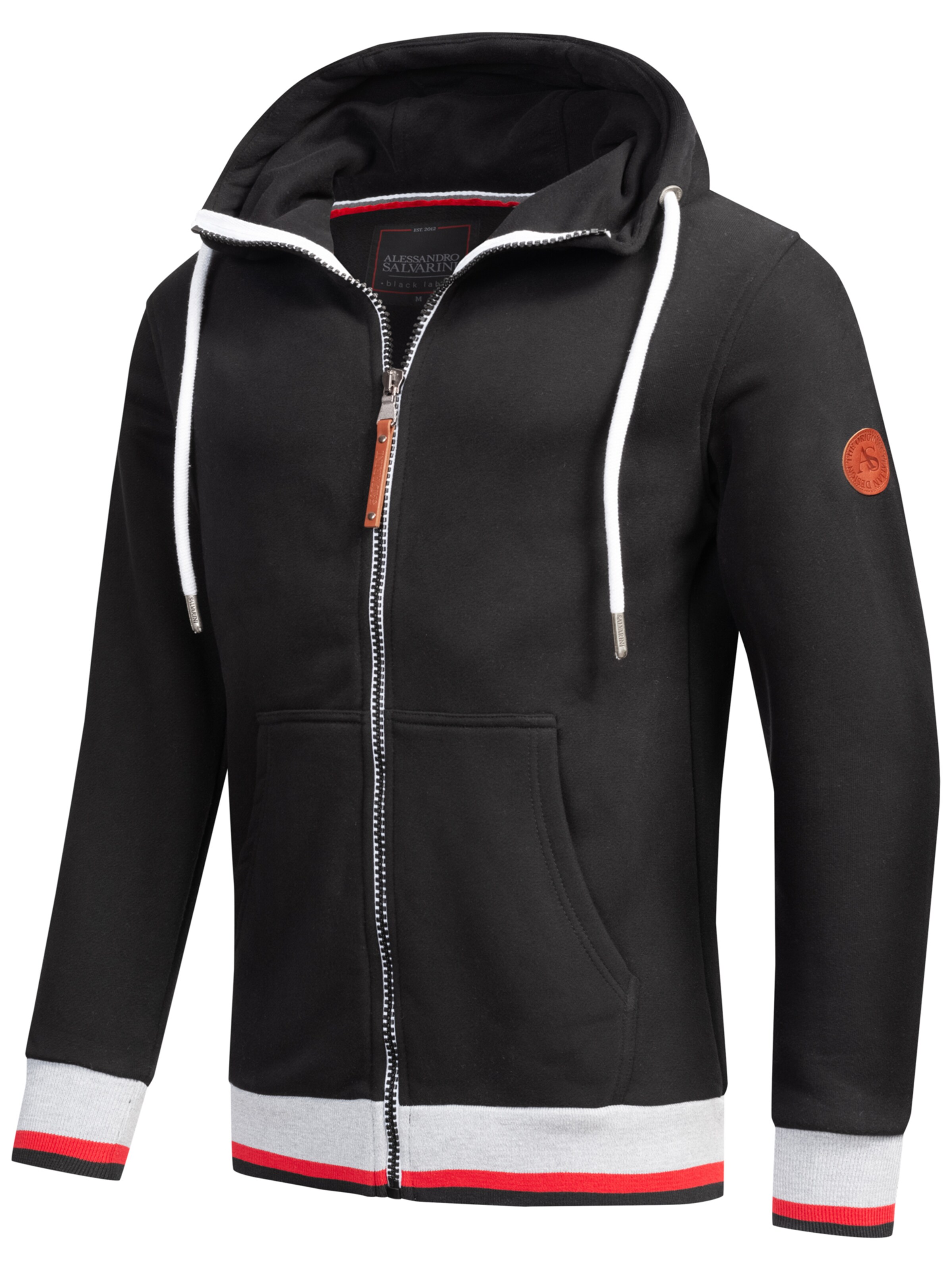 Alessandro Salvarini Sweatjacke in Schwarz