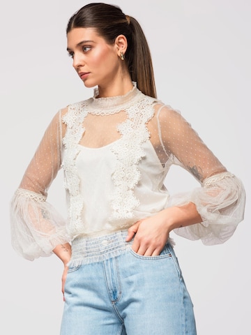 Ombre Blouse in Beige