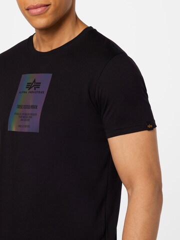 ALPHA INDUSTRIES T-Shirt 'Rainbow' in Schwarz