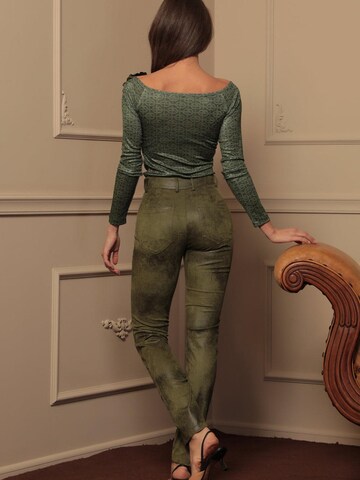 JIORO Slimfit Hose 'ESSENTIALS'‌‌‌‌‌‌ in Grün