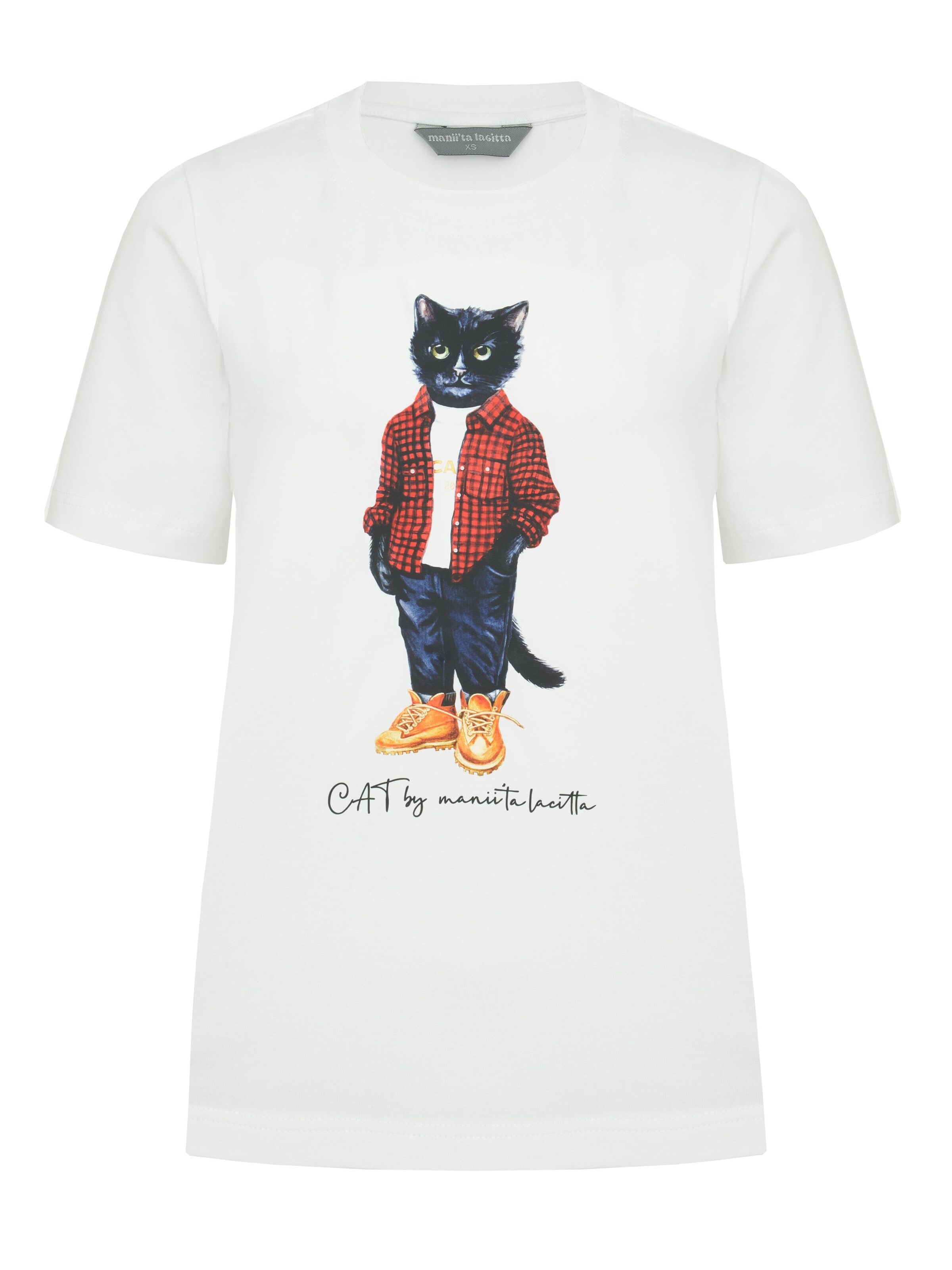 Cat e Lolette Shirt 'Country Cat' in White: front