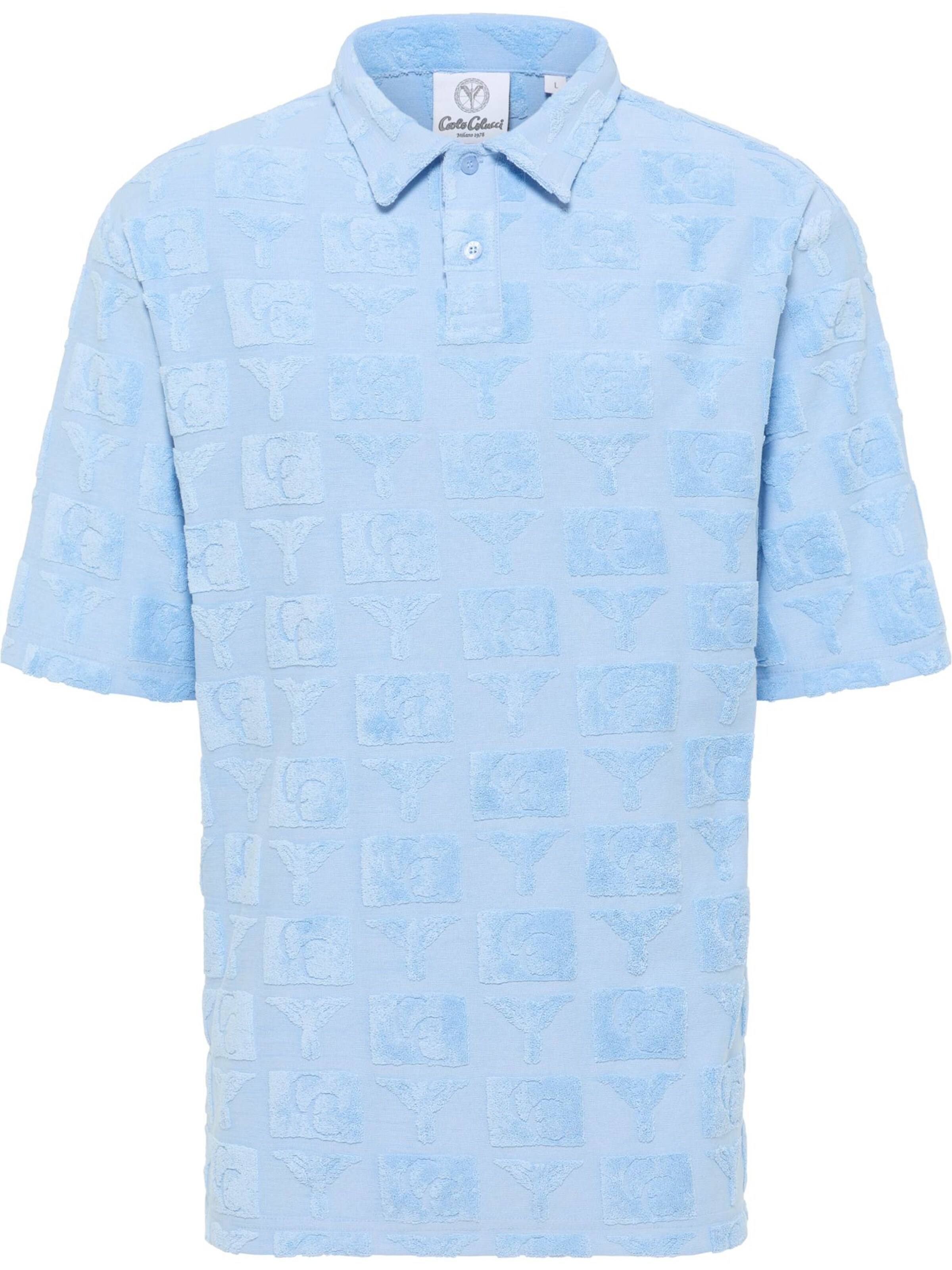 Carlo Colucci Poloshirt 'Echner' in Blau: Vorderseite