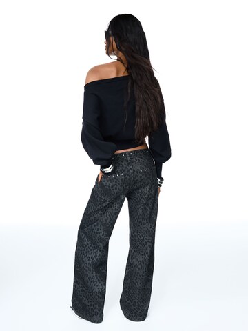 Wide Leg Jean Bershka en gris