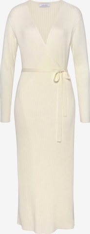 LASCANA Knitted dress in Yellow: front