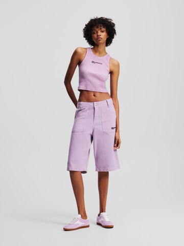 KARL LAGERFELD JEANS Regular Trousers in Purple: front