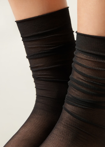 CALZEDONIA Socks 'Sheer' in Black