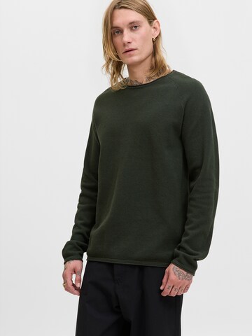 JACK & JONES Средняя посадка Свитер 'JJEHILL' в Зеленый: спереди