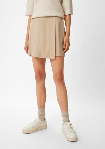 COMMA Wide leg Broek in Beige: voorkant