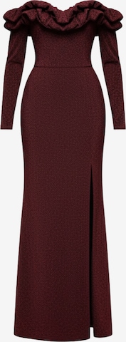 Robe de soirée Ombre en rouge : devant