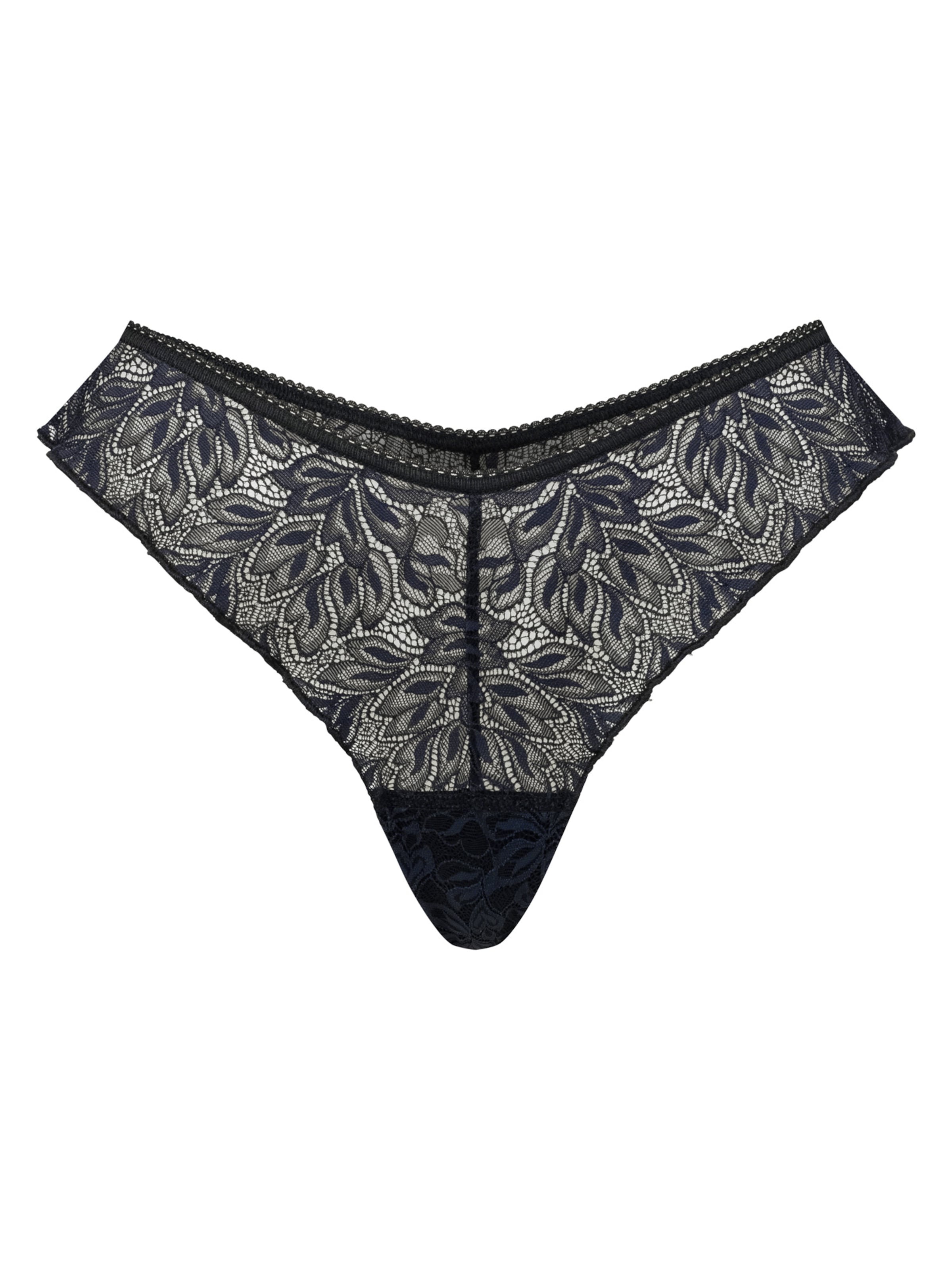 Erlich Textil - Tanga 'Iconic Lace' em preto: frente