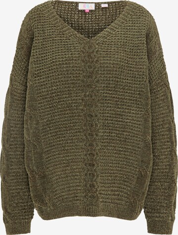 Pullover extra large di IZIA in verde: frontale
