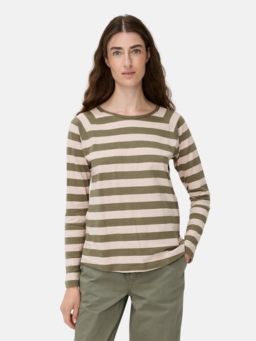 CAMEL ACTIVE Gestreiftes Langarmshirt mit Raglanärmeln in Pink: Vorderseite