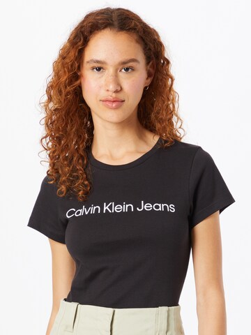 Calvin Klein Jeans - Camiseta en negro: frente