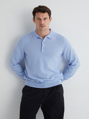 SILK & CASHMERE Knit cardigan in Blue: front