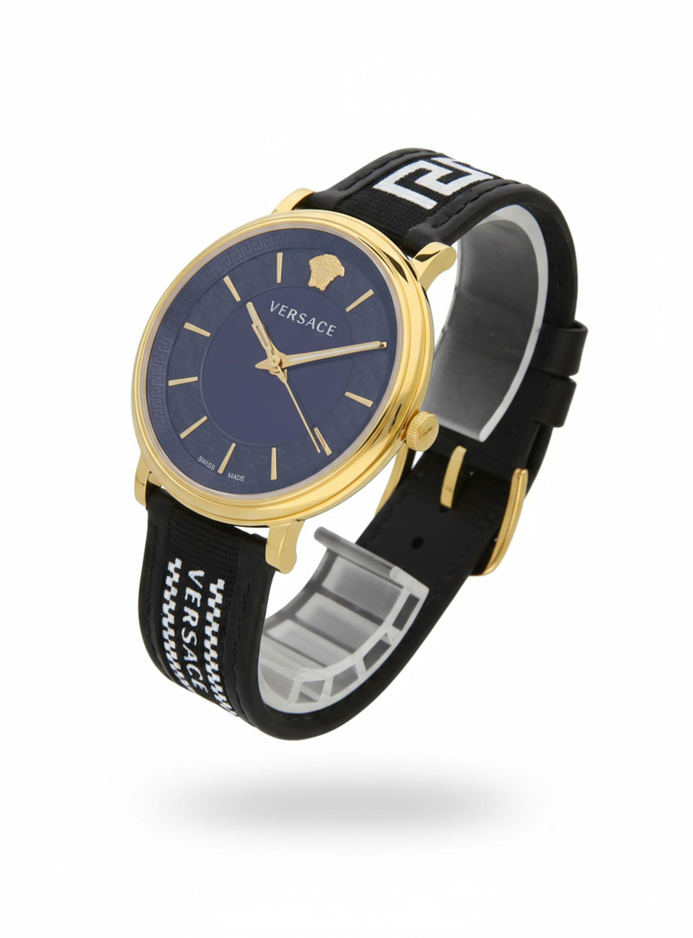 VERSACE Analoguhr 'V-Circle' in Blau