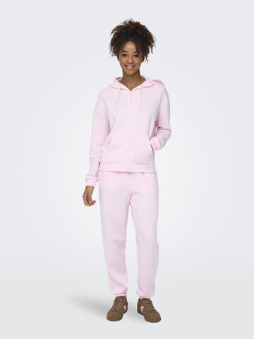 ONLY PLAY Athletic Zip-Up Hoodie 'LOUNGE' in Pink