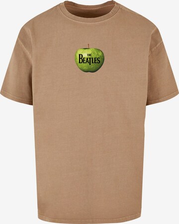 Merchcode T-Shirt 'Beatles - Apple' in Beige: predná strana